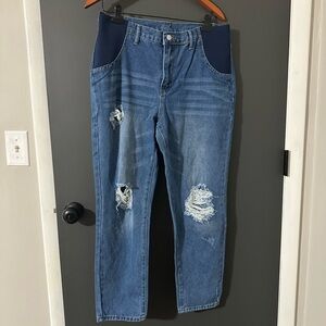 Stylish Blue Denim Maternity Jeans